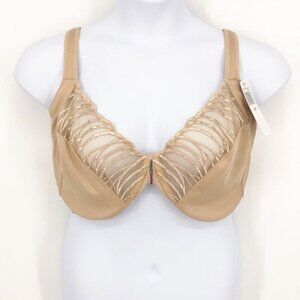 Felina Angie Front Closure Minimizer Bra Size 42 H Nude New